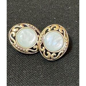 Vintage Mother of Pearl Style Earrings with backs